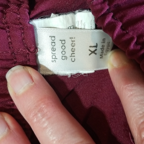 SPREAD GOOD CHEER Burgandy CNA Drawstring Scrub Pants - Picture 2 of 15